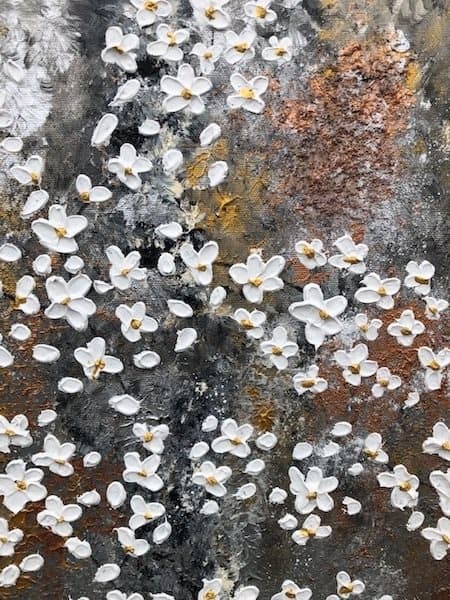 Maleri Handmade from Mova Art med blomster