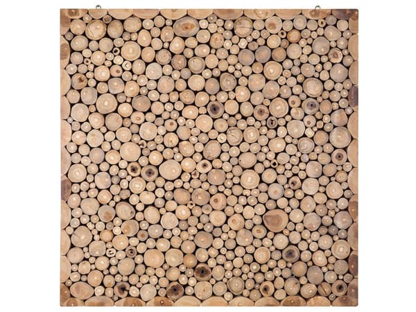 Veggdekor Lyst tre Teak 85 x 85 cm Veggkunst Håndlaget