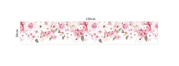 Veggklistremerke - Kirsebærblomst og rose / grense