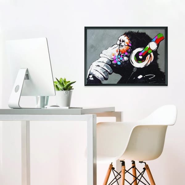 Plakat - Apekatt med Hodetelefoner