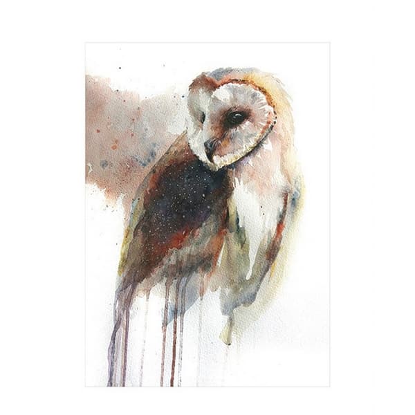Sarah Stokes Eric Sitting Print White/Brown/Black 40cm x 30cm