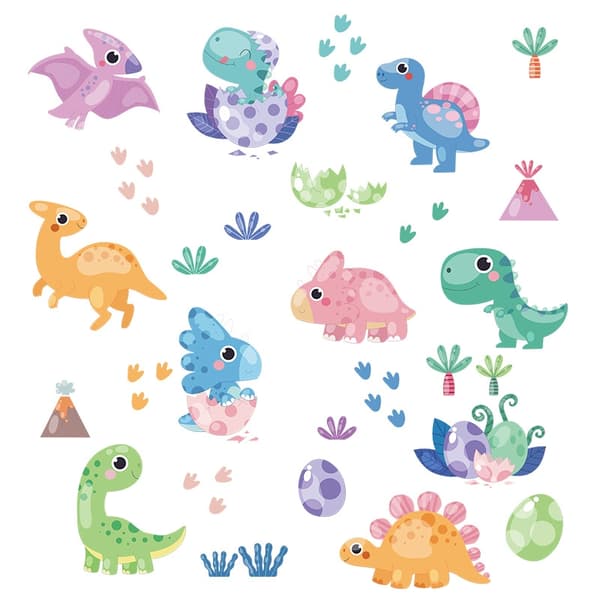 Wallsticker - Dinosaurer og æg