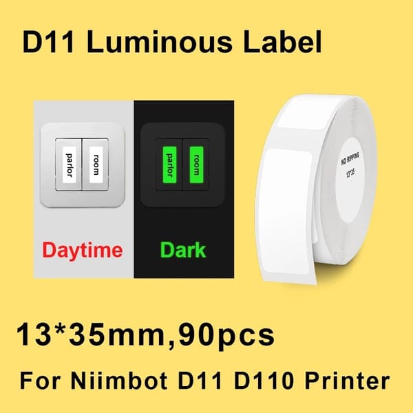 NIIMBOT Thermal Labels Stickers / 13 x 35 mm / 90st / Självlysande