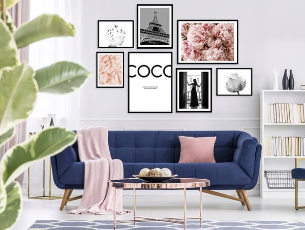 Posters - Eiffeltornet och blommor / Set om 7