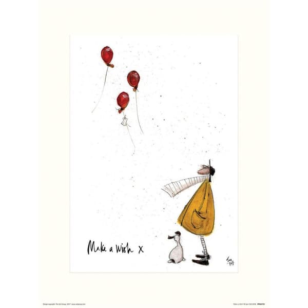 Sam Toft Make A Wish Print White/Yellow/Red 40cm x 30cm