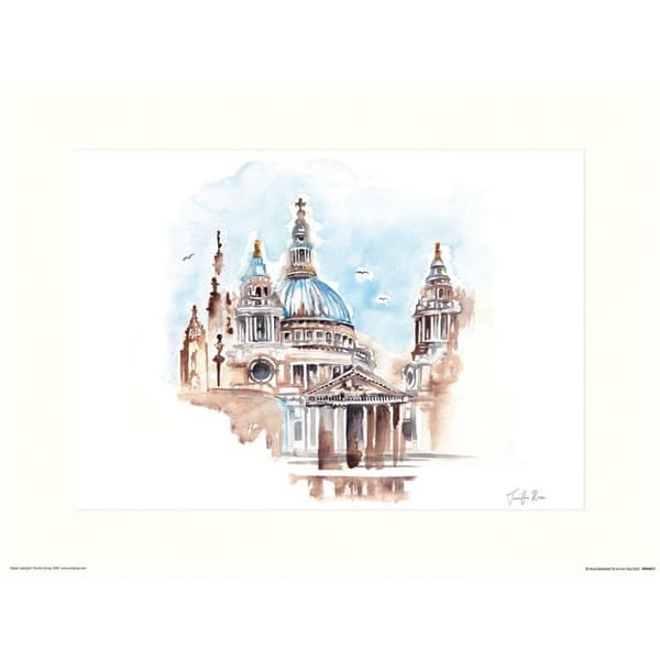 Jennifer Rose St Paul´s Cathedral Print Brown/Blue/White 40cm x 30cm