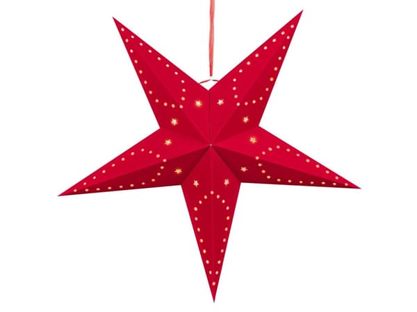 Sett med 2 adventsstjerner Rød Fløyel 60 cm Glitter LED-lys Hengende stjerner Julepynt Høytid Dekorasjon Tilbehør Belysning