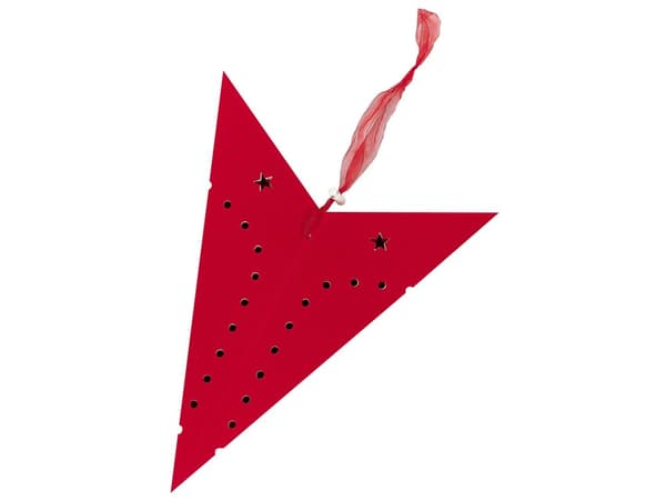 Sett med 2 adventsstjerner Rød Fløyel 60 cm Glitter LED-lys Hengende stjerner Julepynt Høytid Dekorasjon Tilbehør Belysning