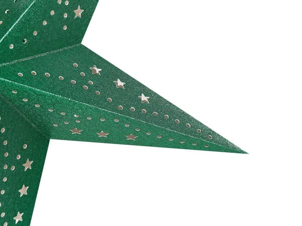 Sett med 2 adventsstjerner Grønn Papir 45 cm Glitter LED-lys Hengende stjerner Julepynt Høytid Dekorasjon Tilbehør Belysning