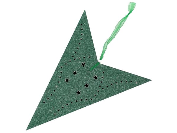 Sett med 2 adventsstjerner Grønn Papir 60 cm Glitter LED-lys Hengende stjerner Julepynt Høytid Dekorasjon Tilbehør Belysning