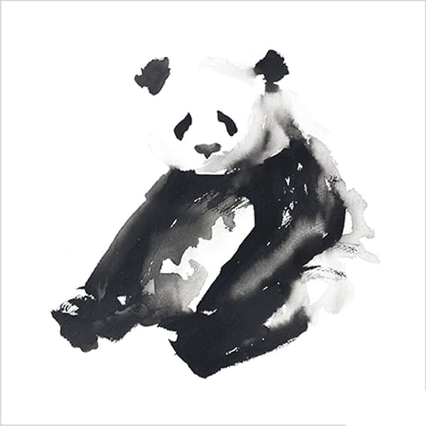 Aimee Del Valle Panda Time Print White/Black 30cm x 30cm
