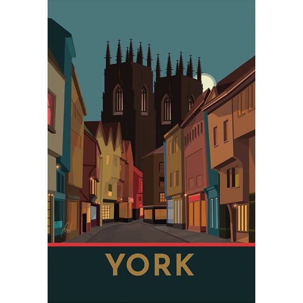 Georgina Westley York Print Brown/Blue 40cm x 30cm