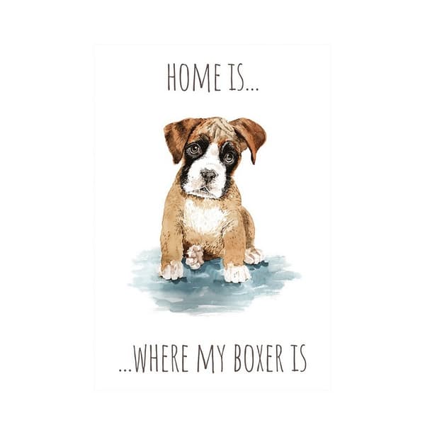 Louise Nisbet Boxer Print Brown/Black/Grey 40cm x 30cm