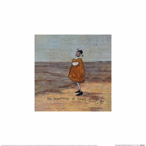 Sam Toft The Importance Of Small Things Print Brown/Yellow/Sky Blue 30cm x 30cm