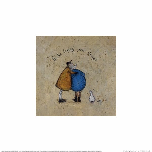 Sam Toft I´ll Be Loving You Always Print Brown/Blue/Yellow 30cm x 30cm