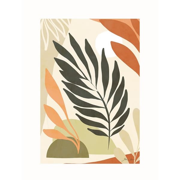 Dominique Vari Foliage Print Green/Orange/White 40cm x 30cm
