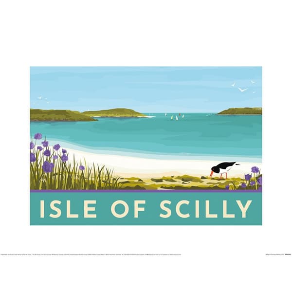 Georgina Westley Isle Of Scilly Print Blue/Green 40cm x 50cm