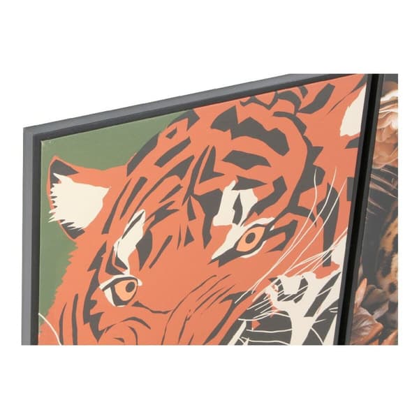 Maleri DKD Home Decor 52 x 2,7 x 72 cm Tiger Moderne (2 enheder)