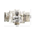 Miniatyrbillede 3 af 3: Art for the Home - Lærredssæt med 5 - Buddha - Beige - 150x100 cm