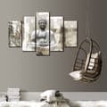 Miniatyrbillede 2 af 3: Art for the Home - Lærredssæt med 5 - Buddha - Beige - 150x100 cm