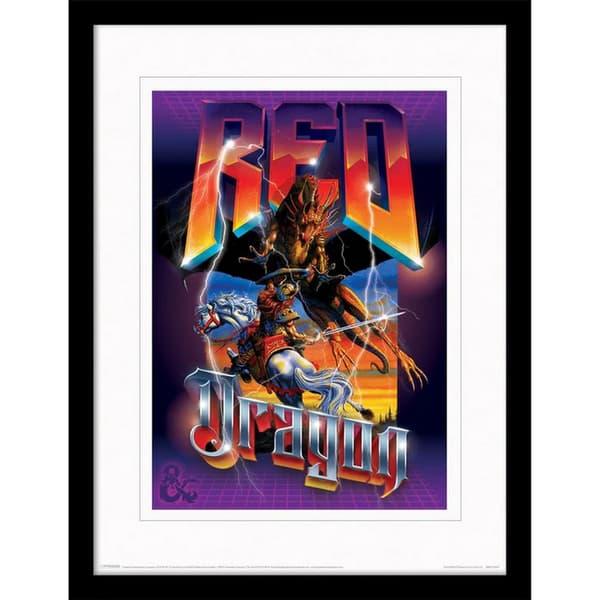 Dungeons & Dragons Rød drage indrammet plakat Multicoloured 40cm x 30cm