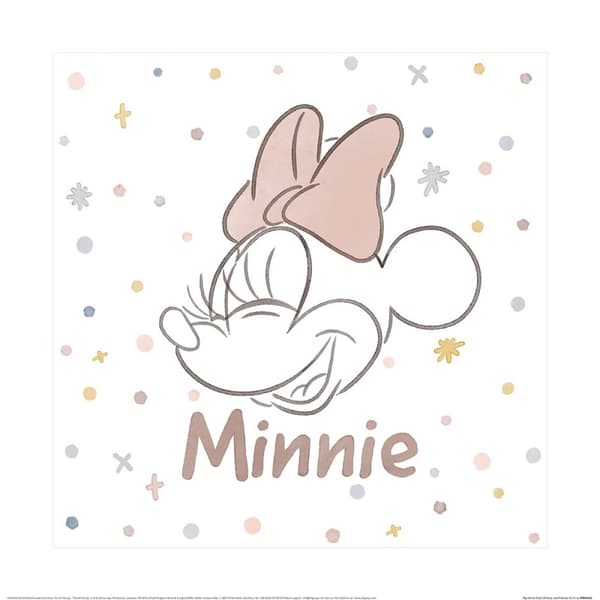 Disney M Is For Minnie Print Pink/White 40cm x 40cm