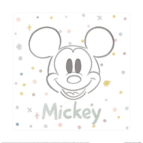 Disney M Is For Mickey Print White 40cm x 40cm