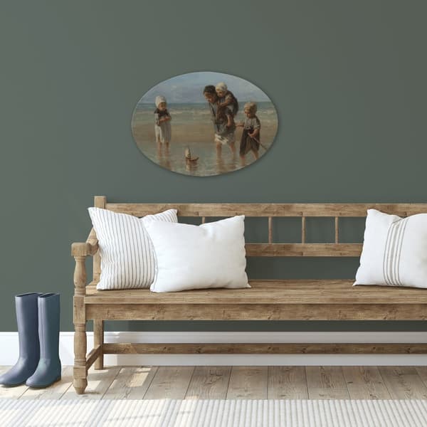 Art for the Home - Oval duk - Havets barn - 50x70cm