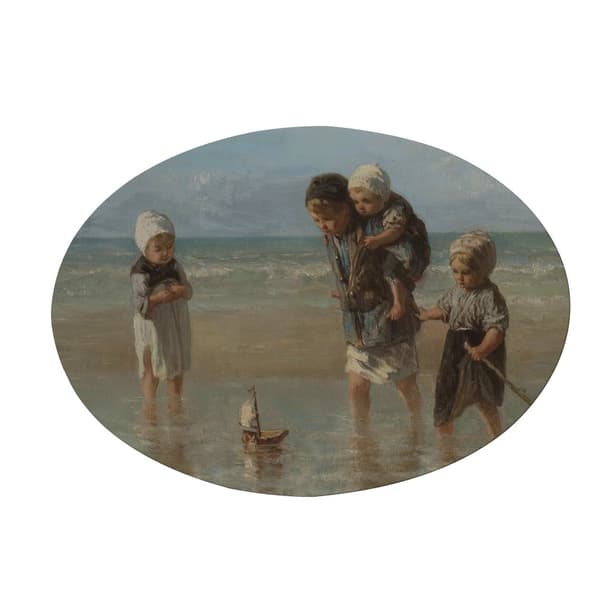 Art for the Home - Oval duk - Havets barn - 50x70cm
