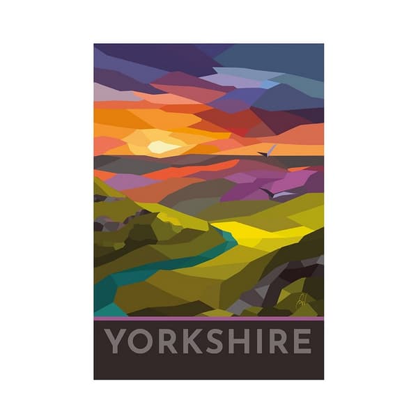 Georgina Westley Plakat med farvet glas fra Yorkshire Multicoloured 50cm x 40cm