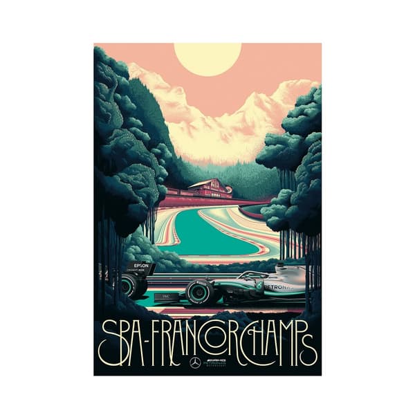 Zoom Spa-Francorchamps Formula 1 Print Multicoloured 40cm x 30cm