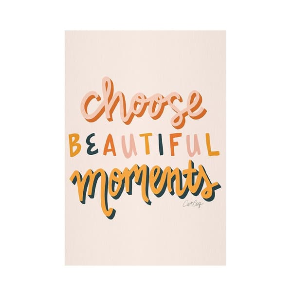 Cat Coquillette Choose Beautiful Moments Print Peach/Yellow/Black 40cm x 30cm