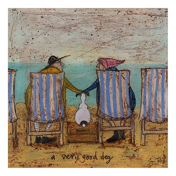 Sam Toft En meget god hund II Print Brown/Blue/White 30cm x 30cm