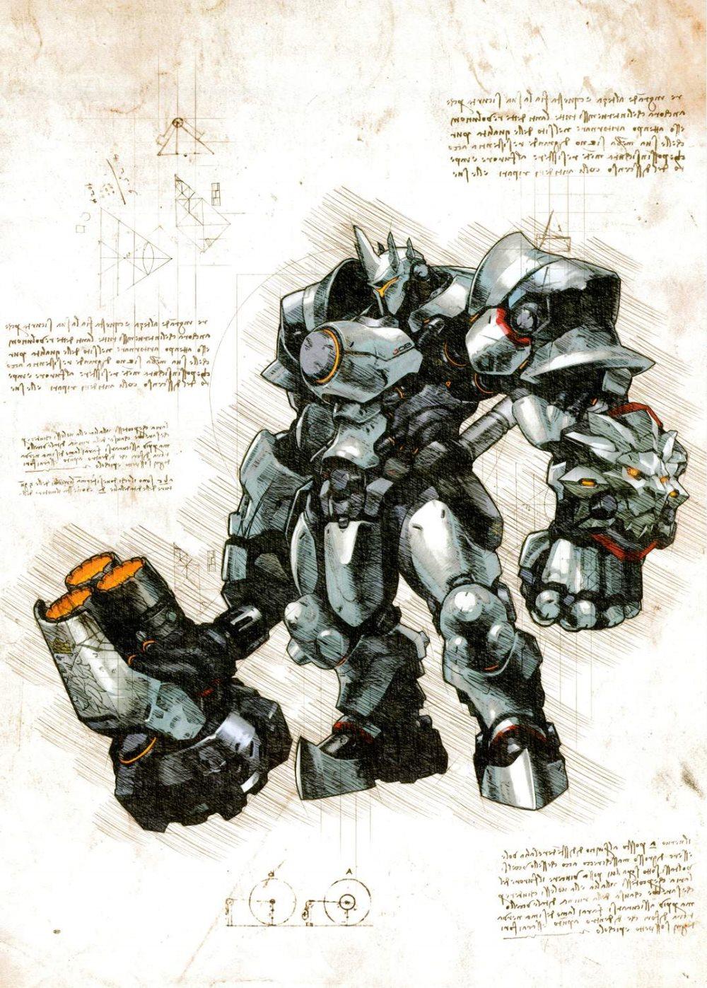 A3 Print - Overwatch artwork - Reinhardt