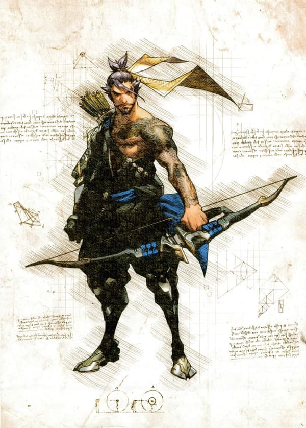 A3 Print - Overwatch artwork - Hanzo