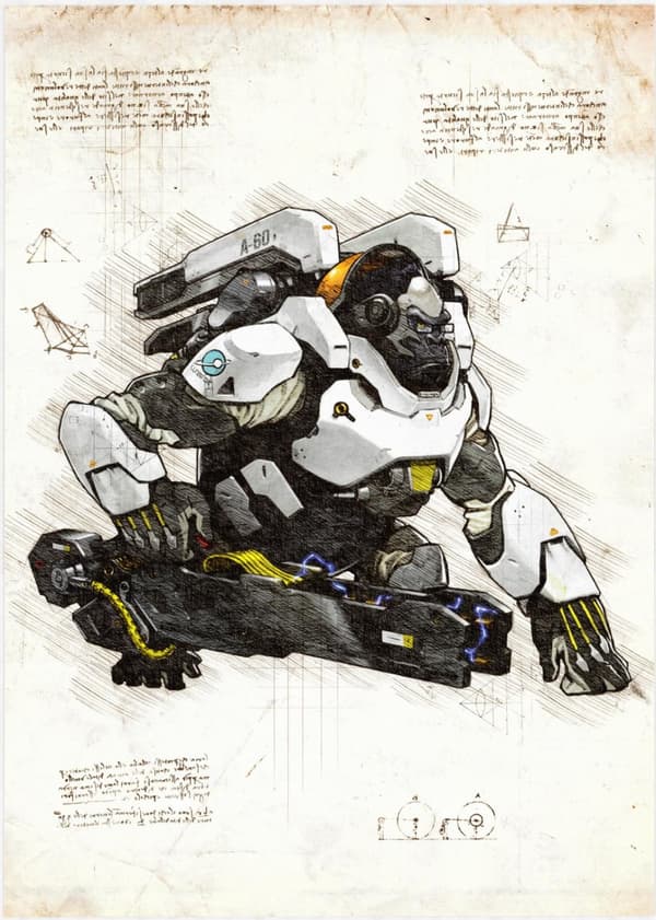 A3 Print - Overwatch artwork - Winston