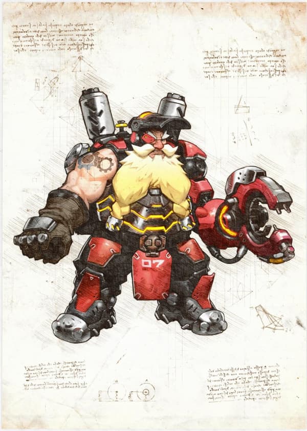 A3 Print - Overwatch artwork - Torbjorn