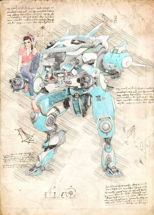 A3 Print - Overwatch artwork - Cruiser D.Va