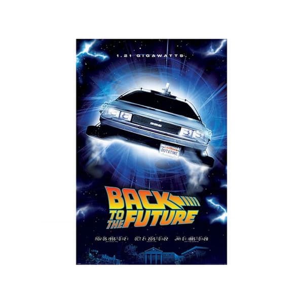 Back To The Future Delorean Poster Multicoloured One Size