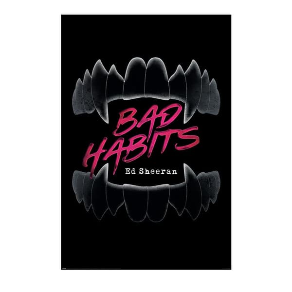 Ed Sheeran Bad Habits Vampire Poster Black One Size