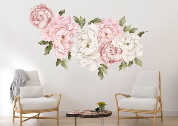 Veggklistremerke - Peonblomster