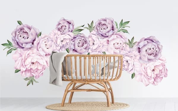 Wallsticker - Pæonblomster / Lilla