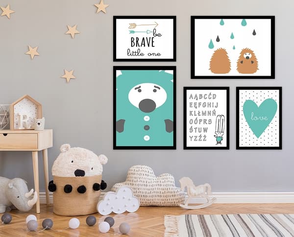 Plakater - Be Brave Little One / Sæt med 5
