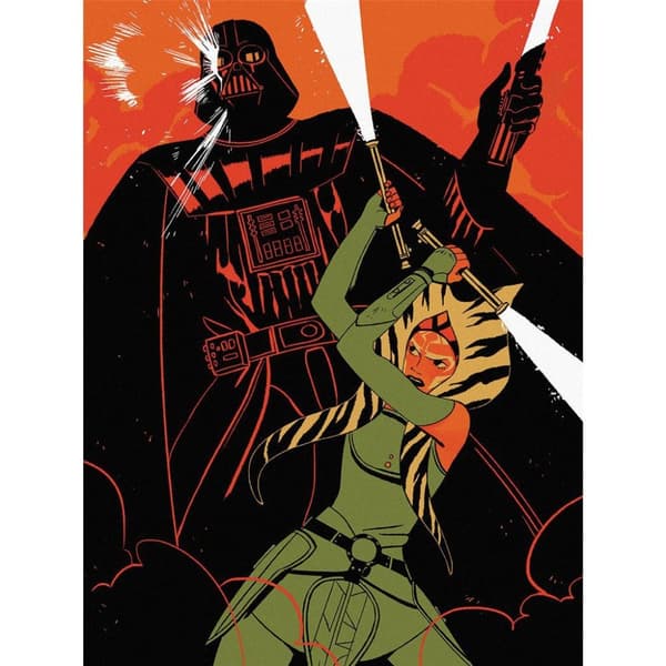 Star Wars Ahsoka mot Darth Vader - duk på duk