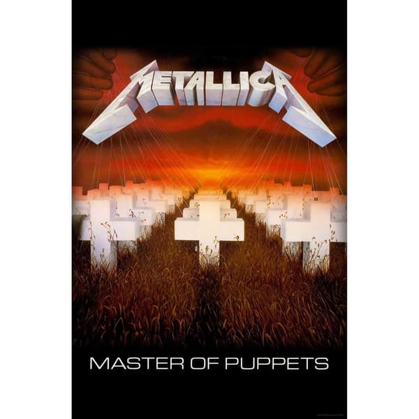 Metallica Master Of Puppets Textile Poster Black/White/Brown 106cm x 70cm Metallica Master Of Puppets Textile Poster Black/White/Brown 106cm x 70cm