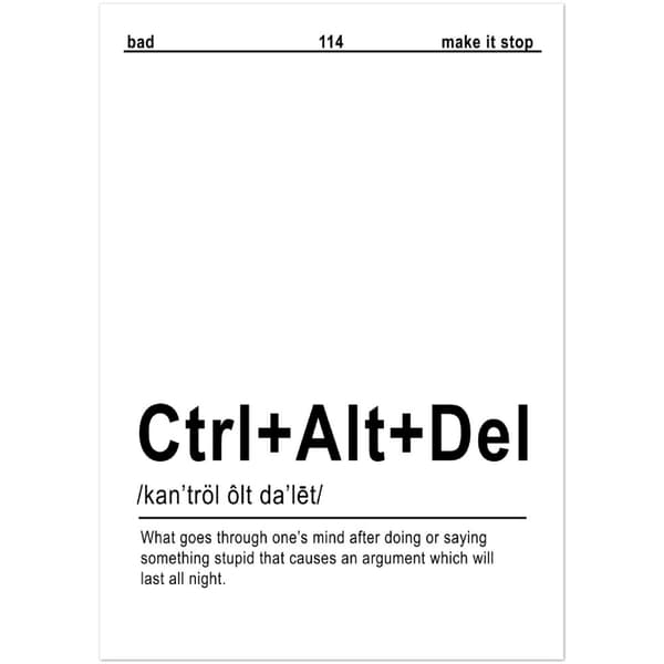 Ctrl+Alt+Del Poster - A2 (42 x 59.4 cm)