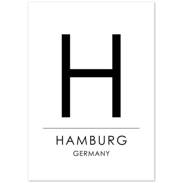 Hamburg Germany Poster - A0 (84.1 x 118.9 cm)