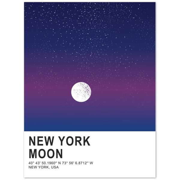 New York Moon Poster - 30x40 cm / 12x16?