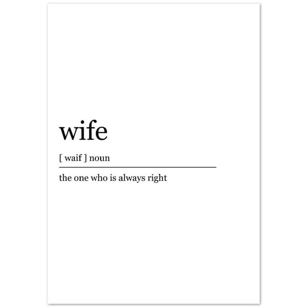 Wife Poster - A0 (84.1 x 118.9 cm)