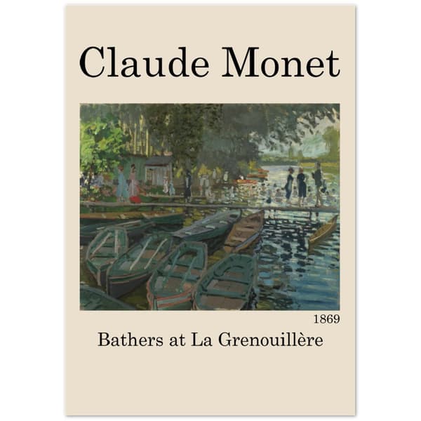 Claude Monet Bathers at La Grenouill�re Poster - A0 (84.1 x 118.9 cm)
